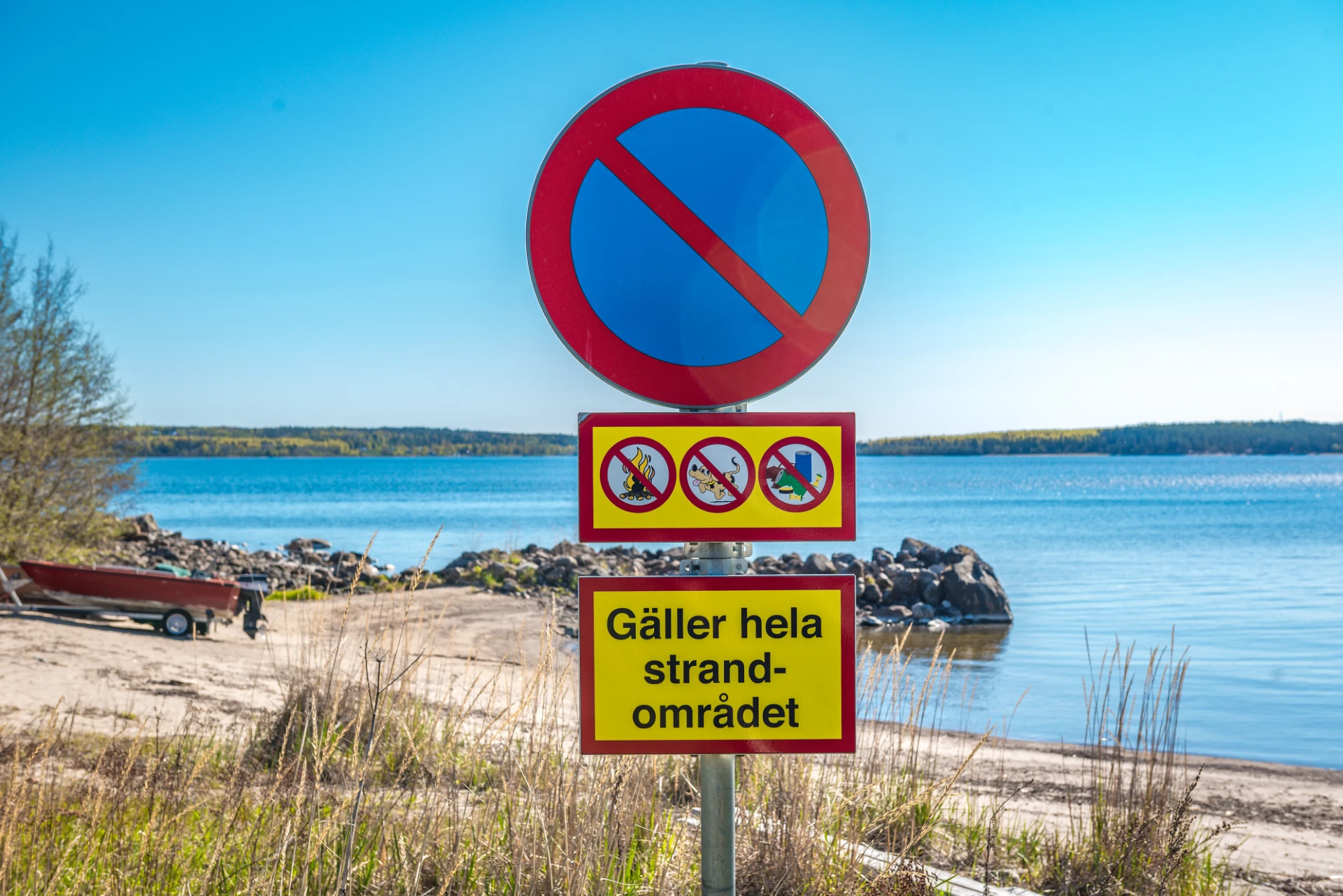 Information på stranden.