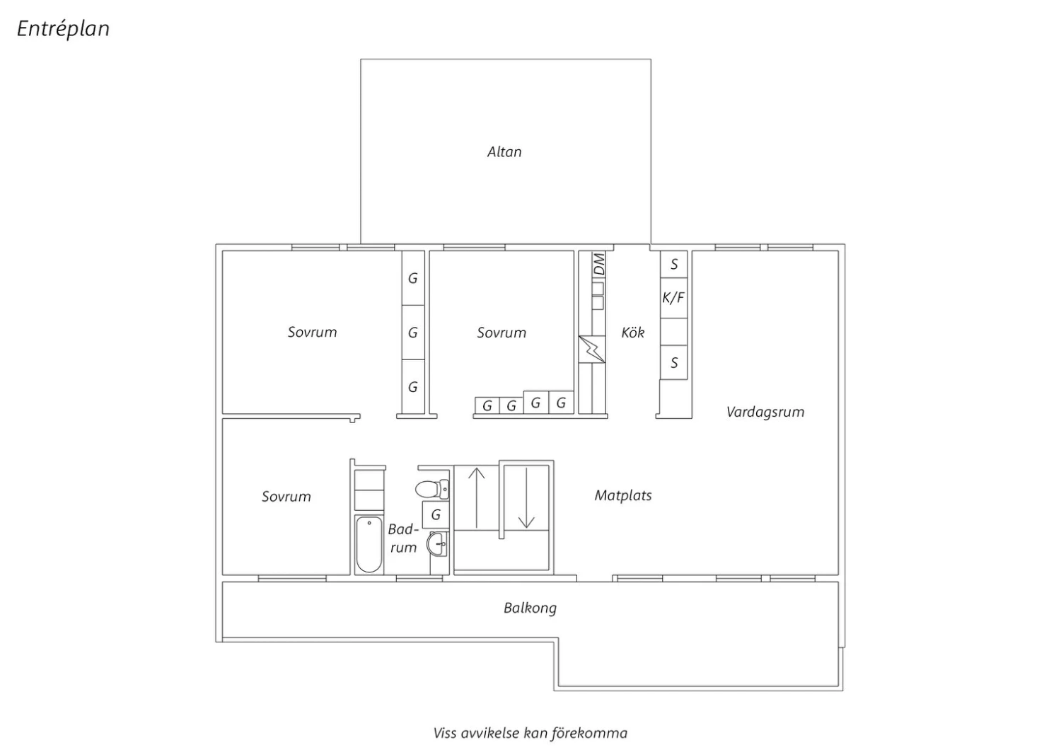 Planritning, övre plan