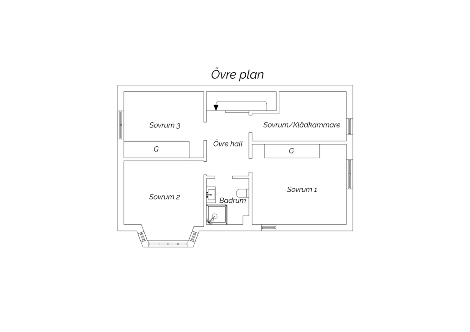 Planritning Övreplan