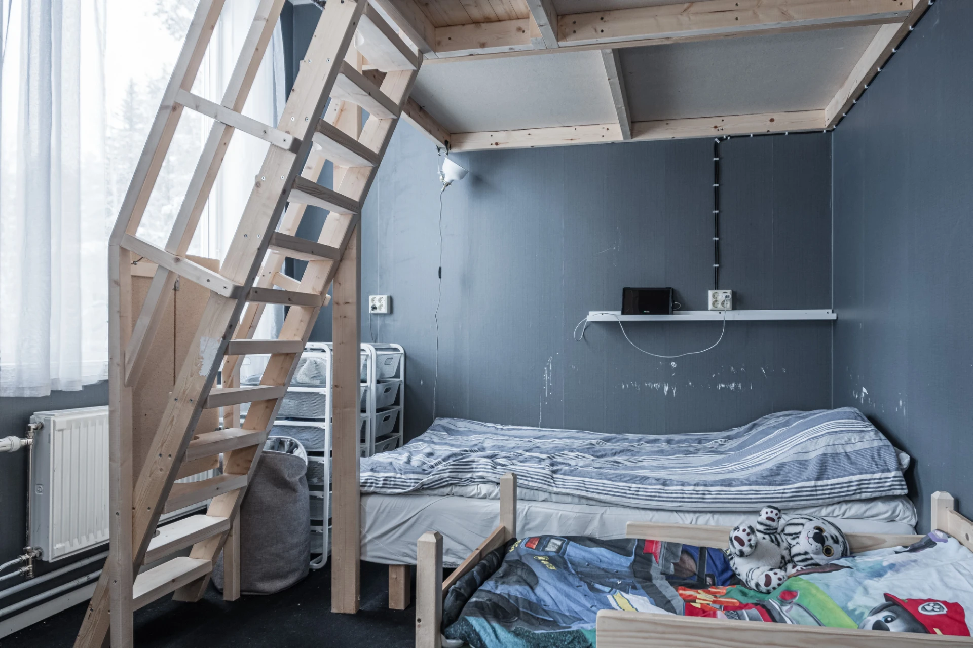 Sovrum med loft