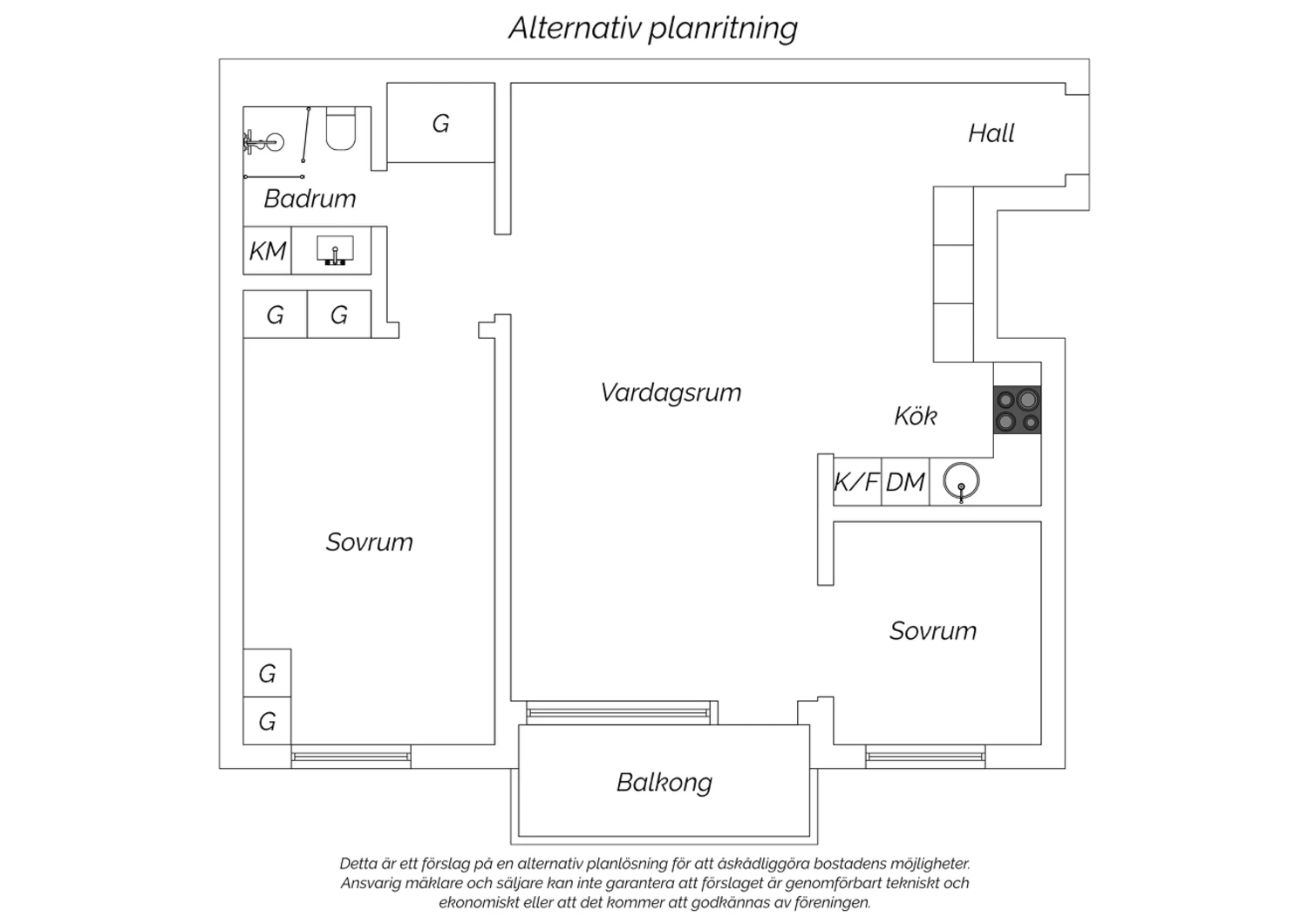 Alternativ planritning- möjlig 3 rok