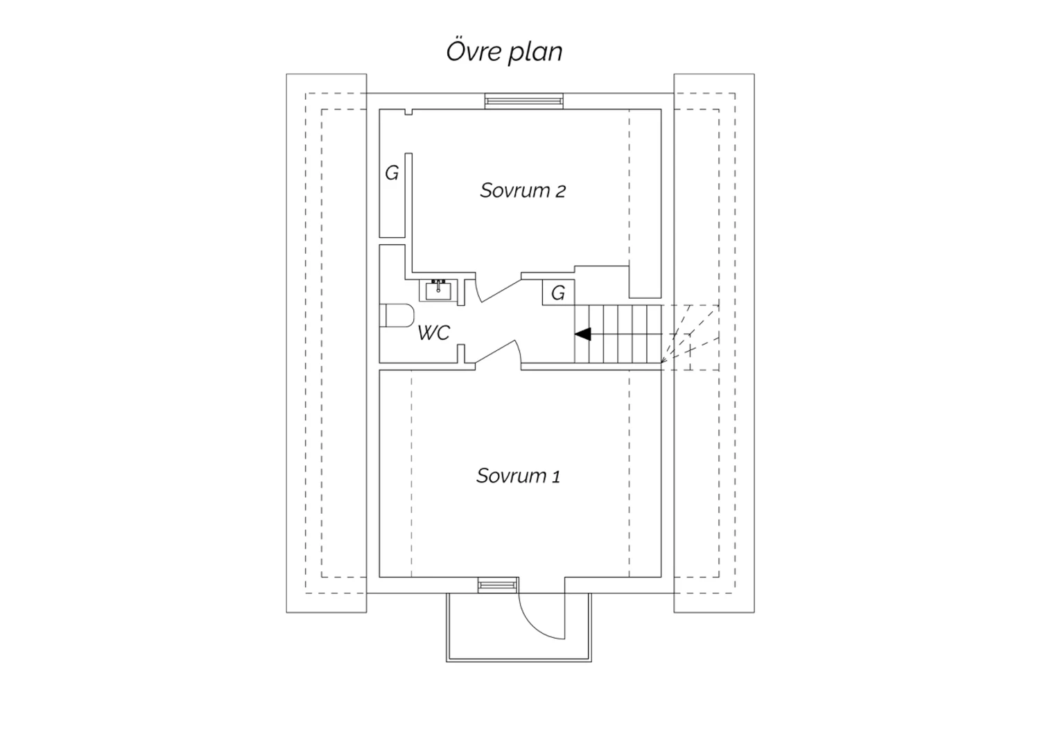 Planritning övre plan