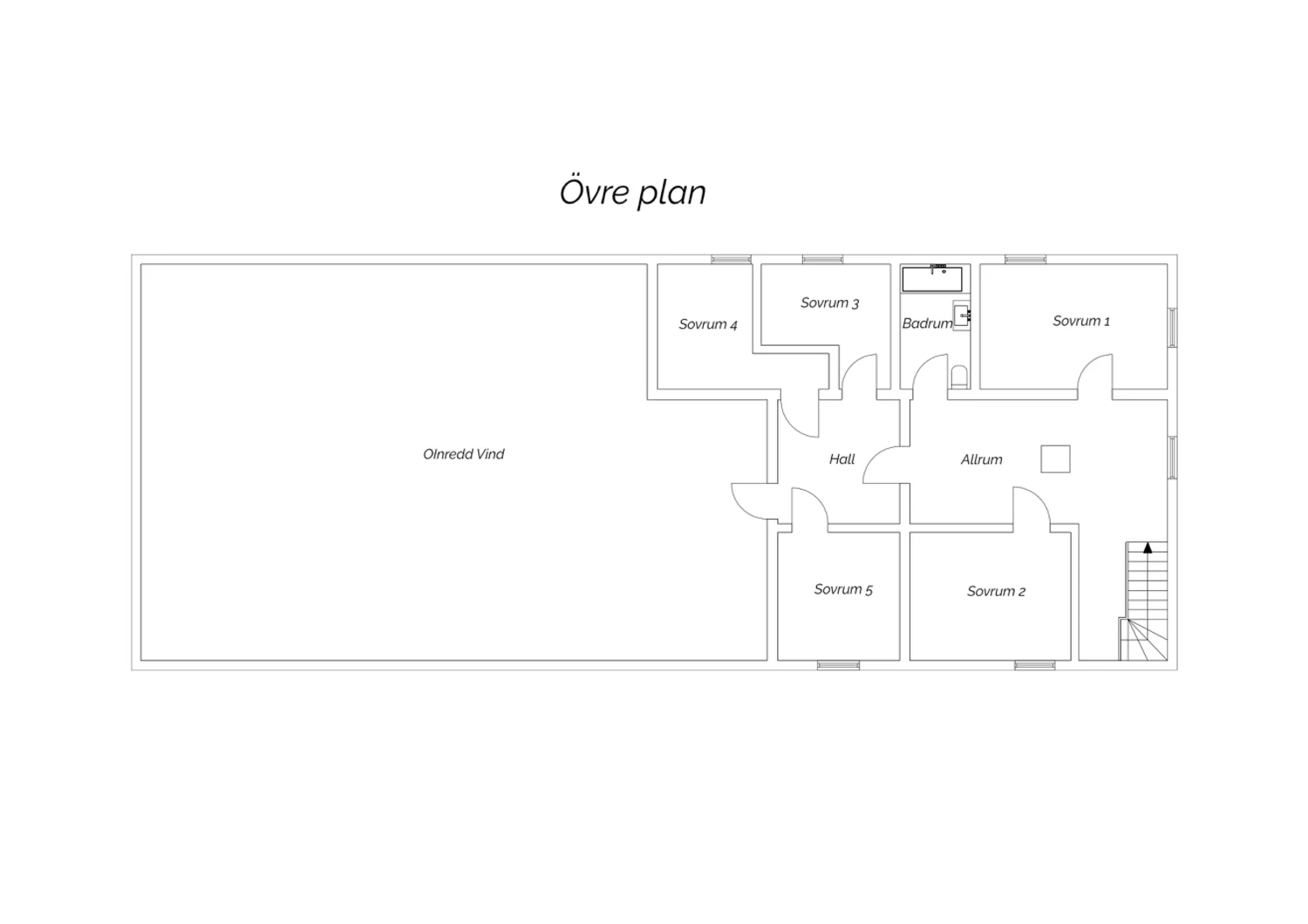 Planritning övre plan