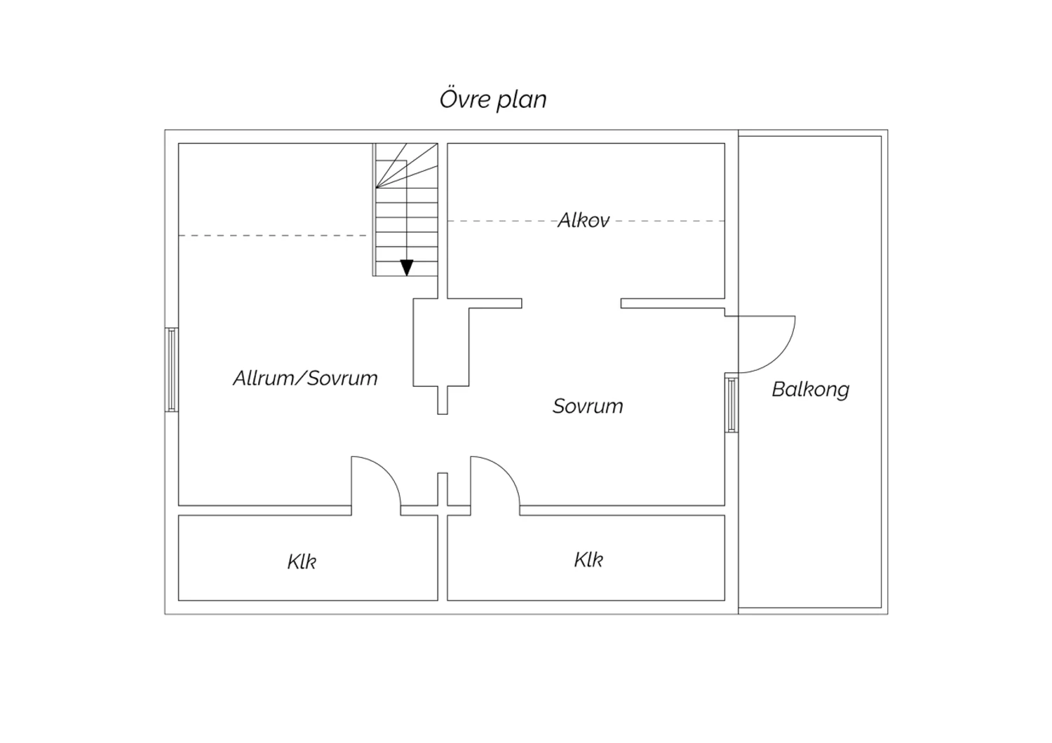 Planritning övre plan