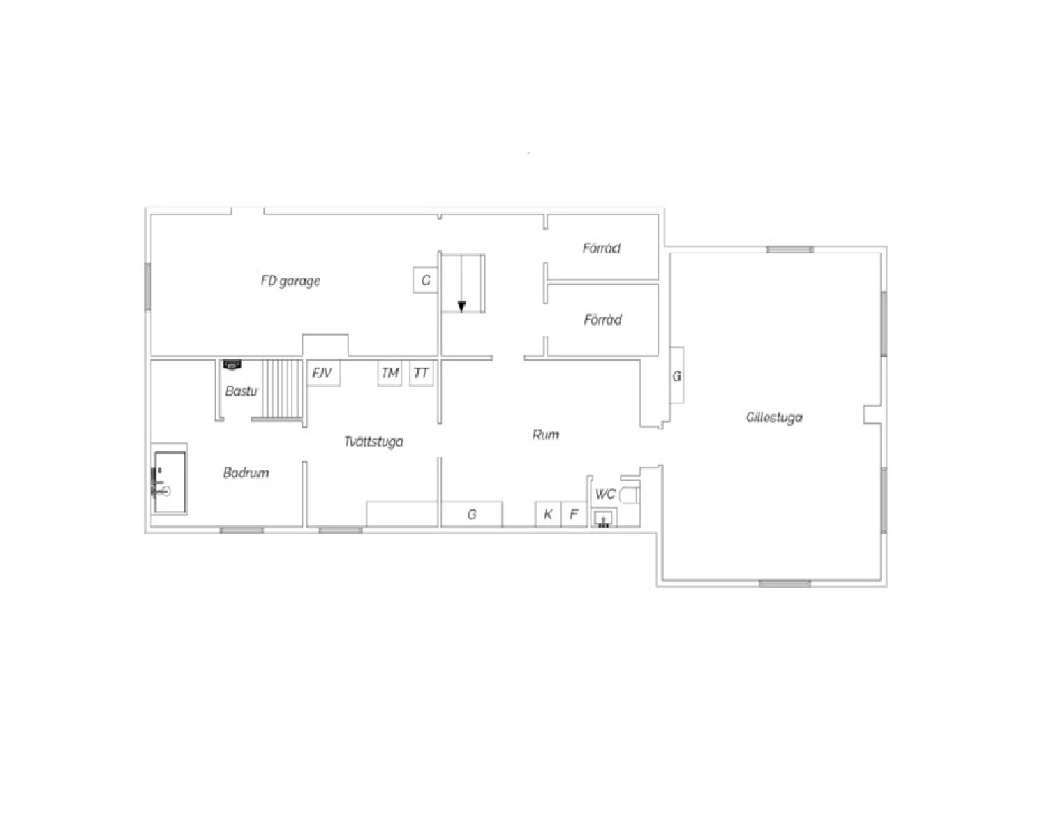 Planritning källarplan
