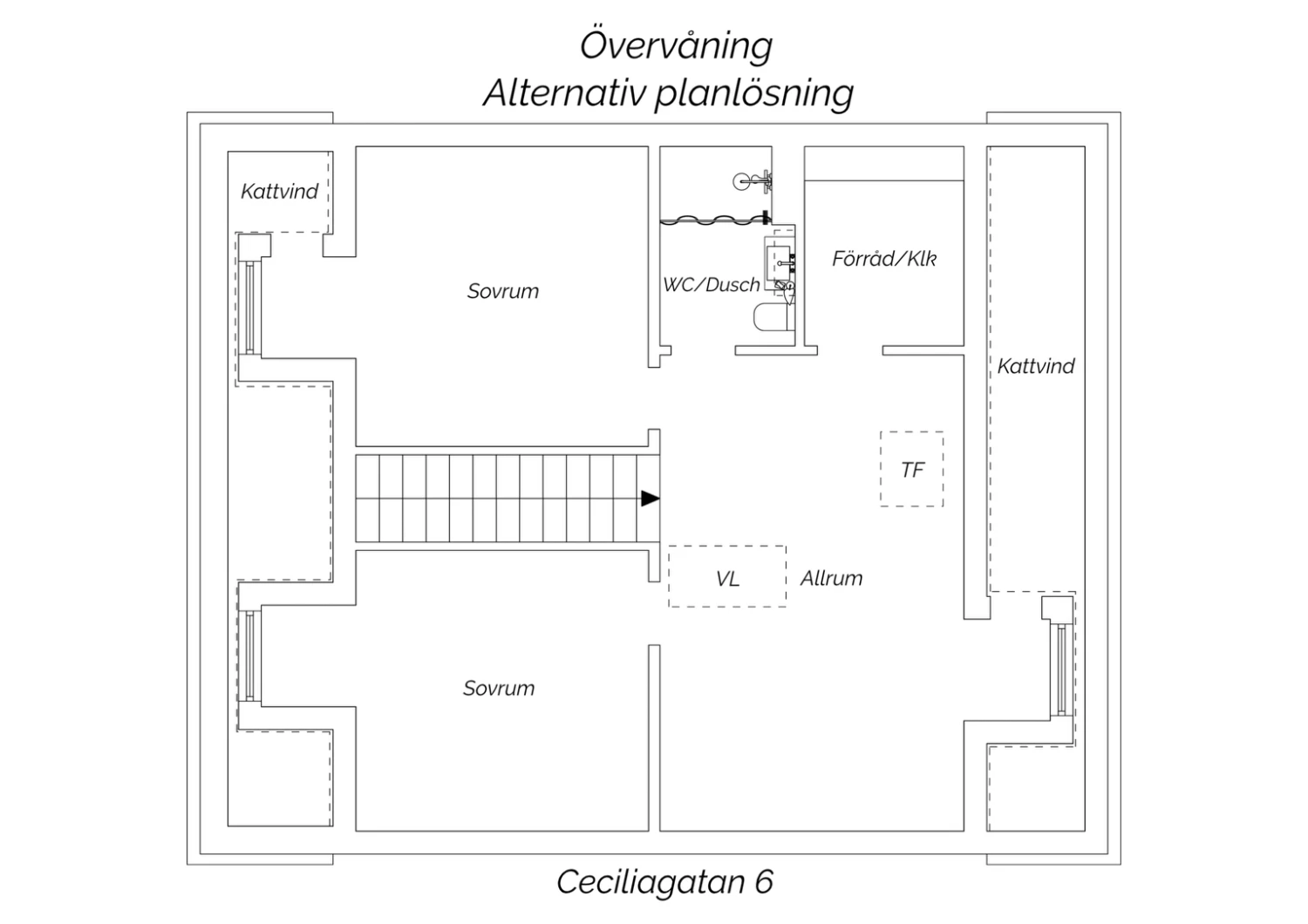 Övervåning - Alternativ planlösning