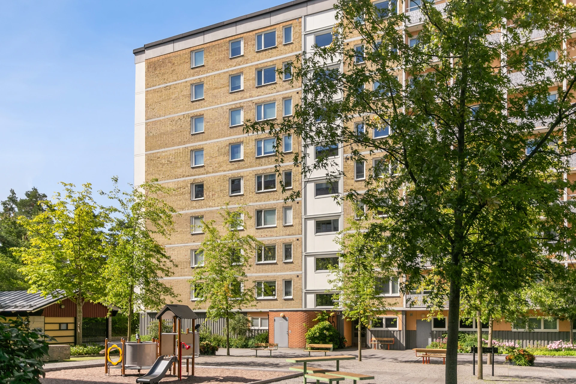 Gemensam uteplats i föreningen