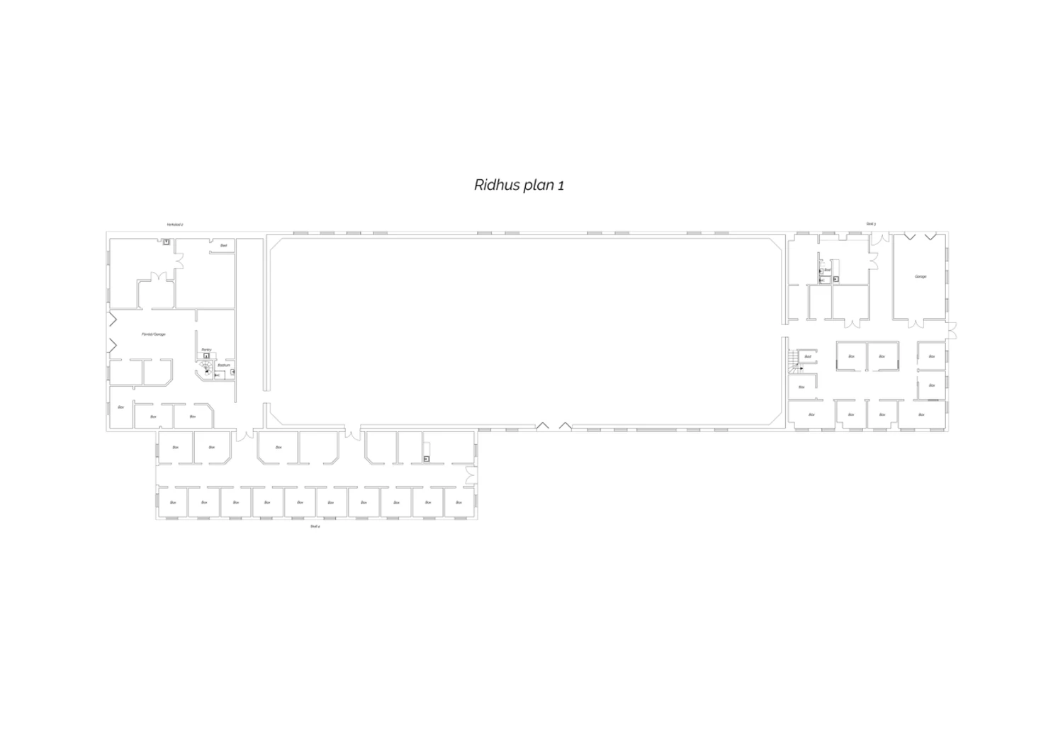 Ridhuslänga markplan / Stall Tre & Fyra