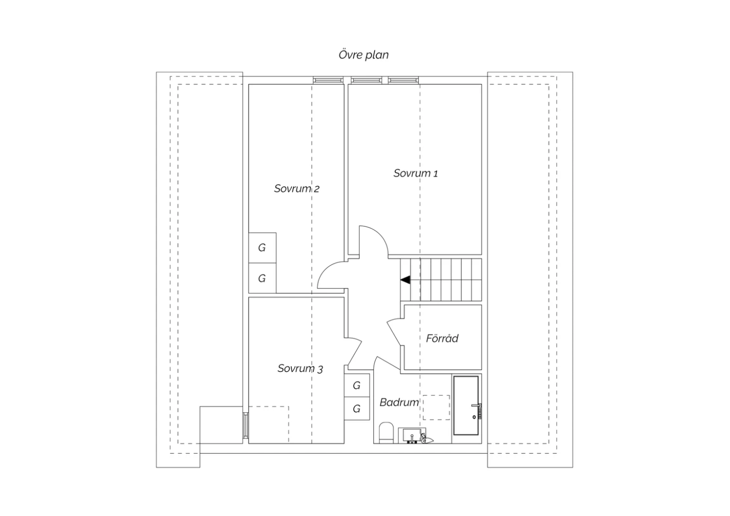 Planritning övre plan