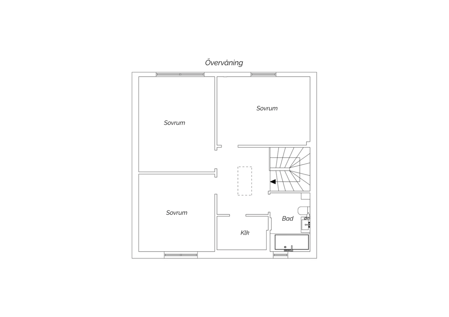 Planritning Övreplan