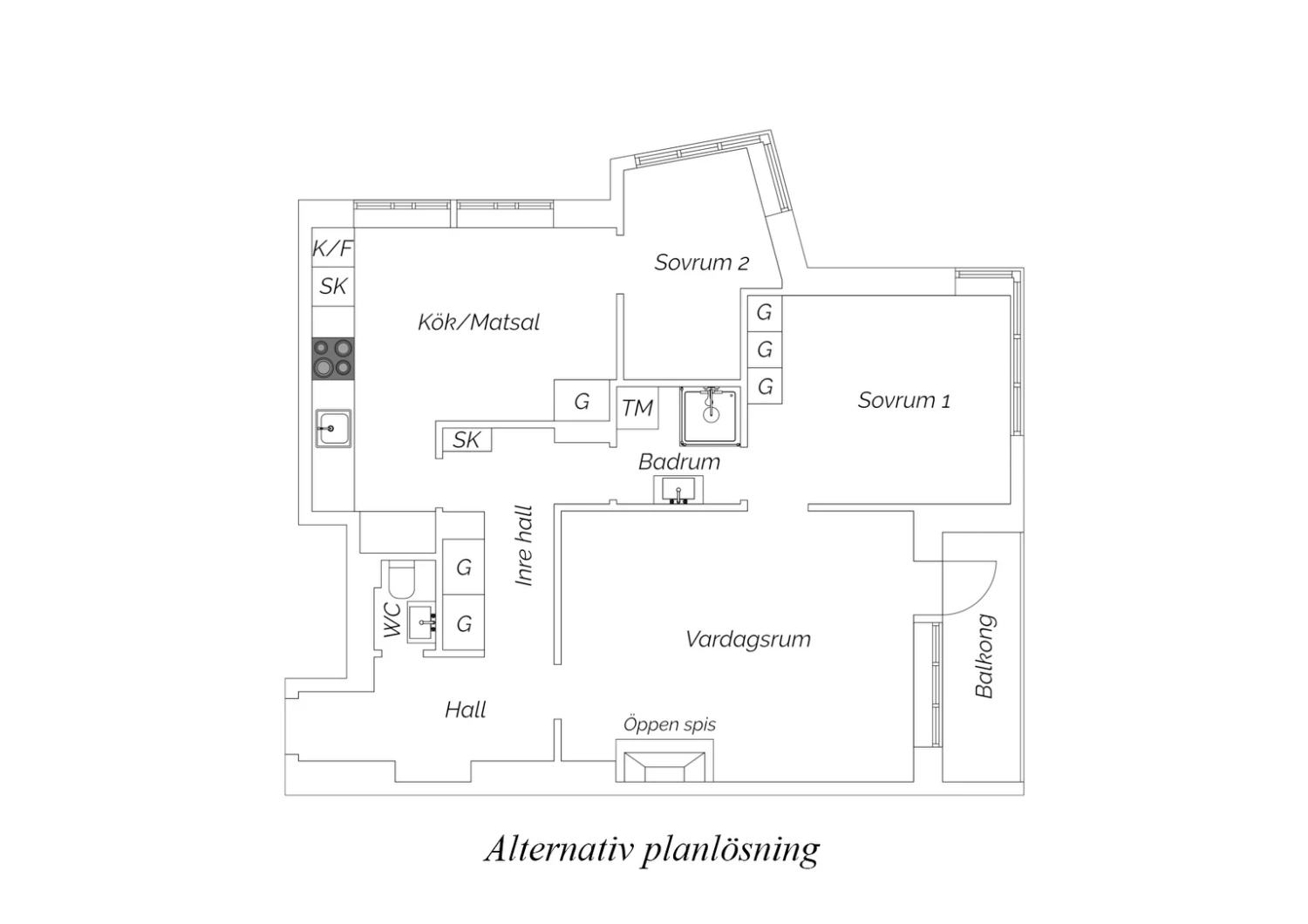 Smedsbacksgatan alternativ planlösning text