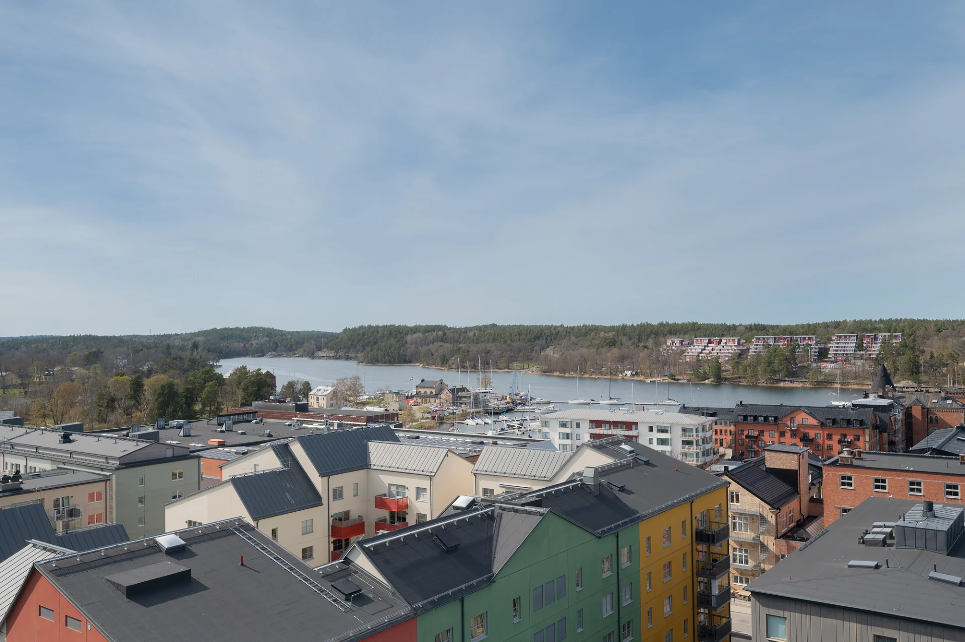 Utsikt över Farstaviken från terrassen