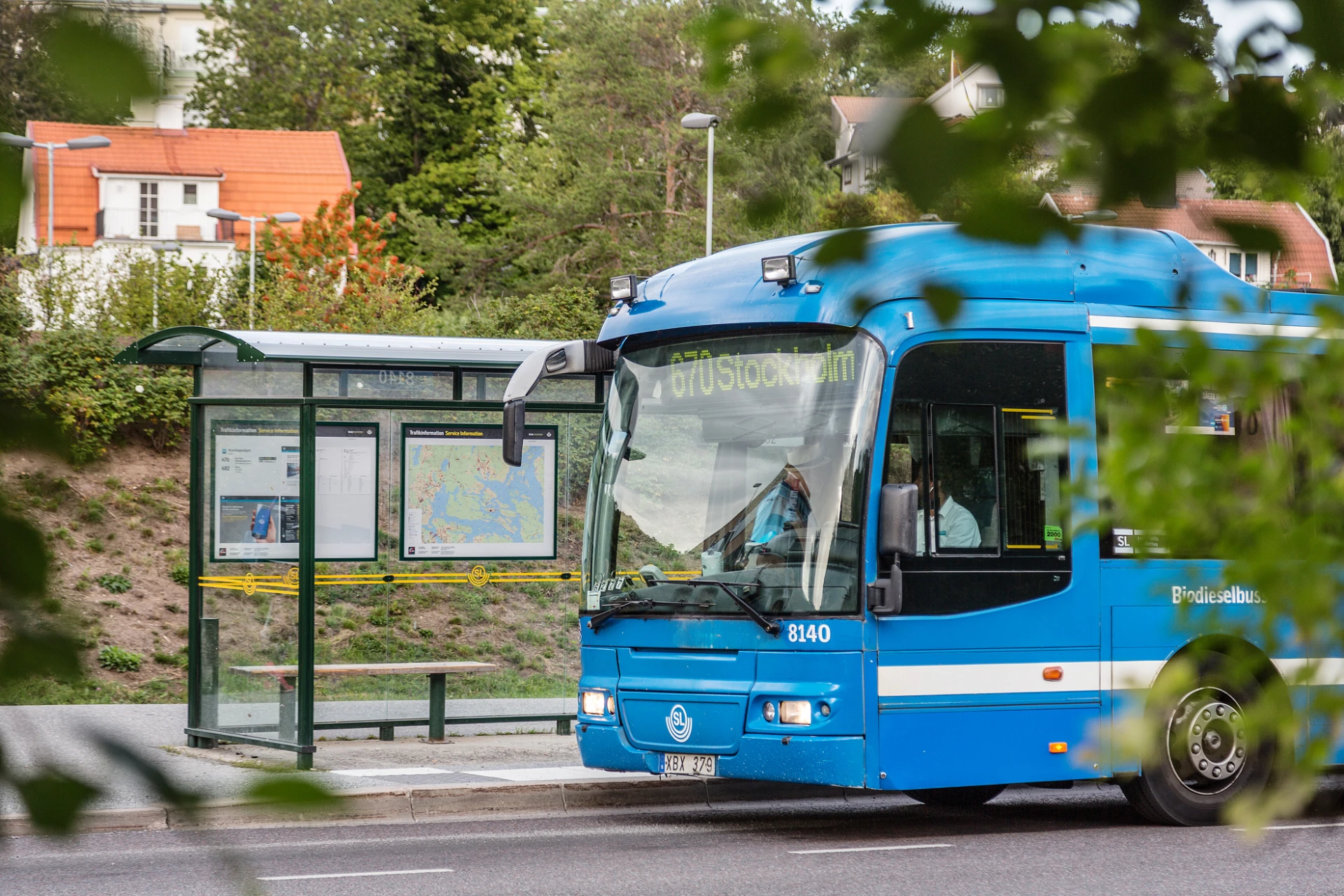 Vaxholm Stockholmsvägen busshållplats stockholmsbussen