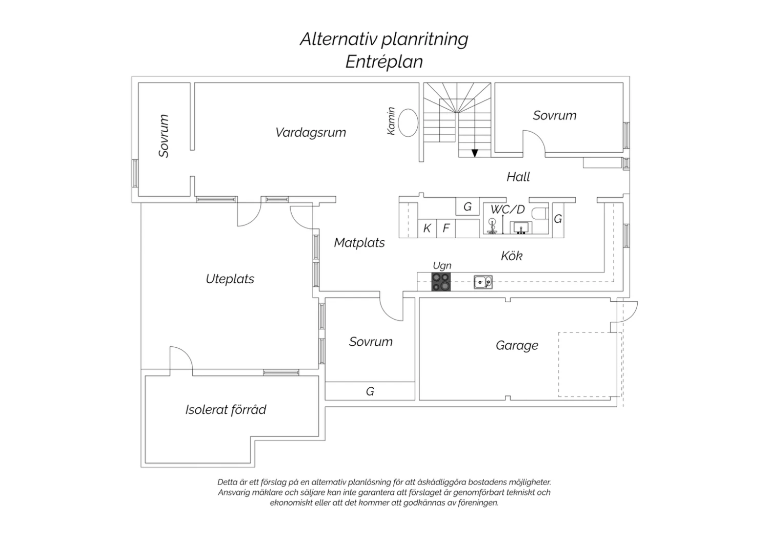 Alternativ planritning Entréplan