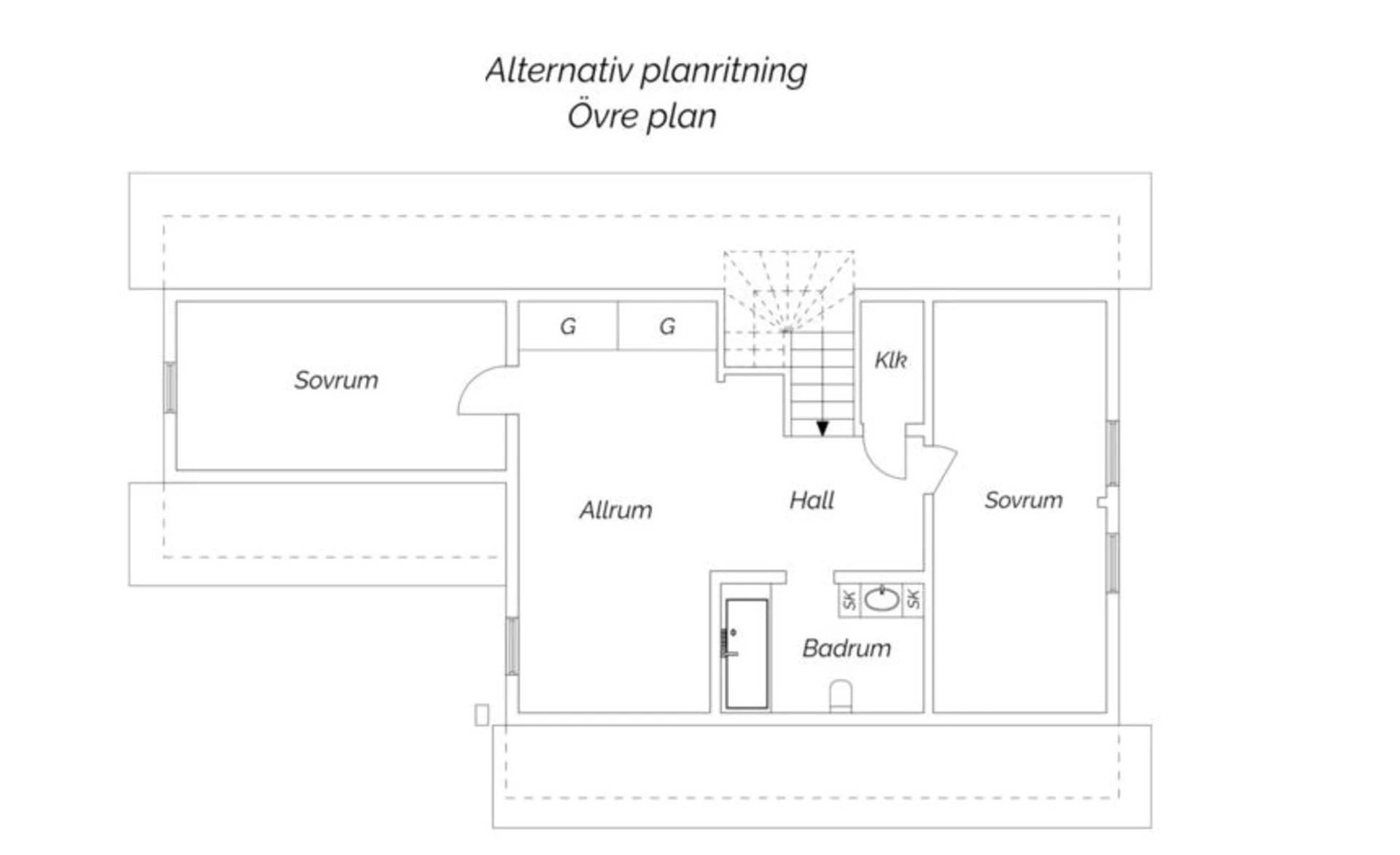 Alternativ planritning övre plan