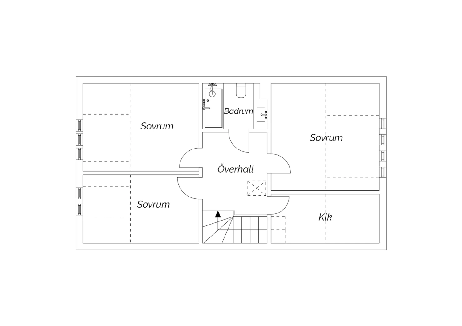 Planritning övervåning