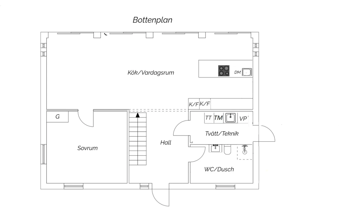 Planskiss nedre plan