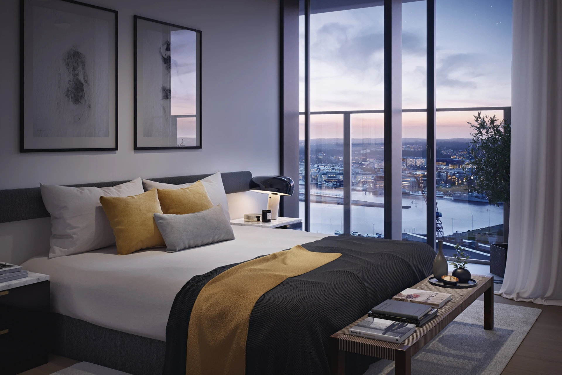 Exempelbild från master bedroom Karlatornet | Serneke