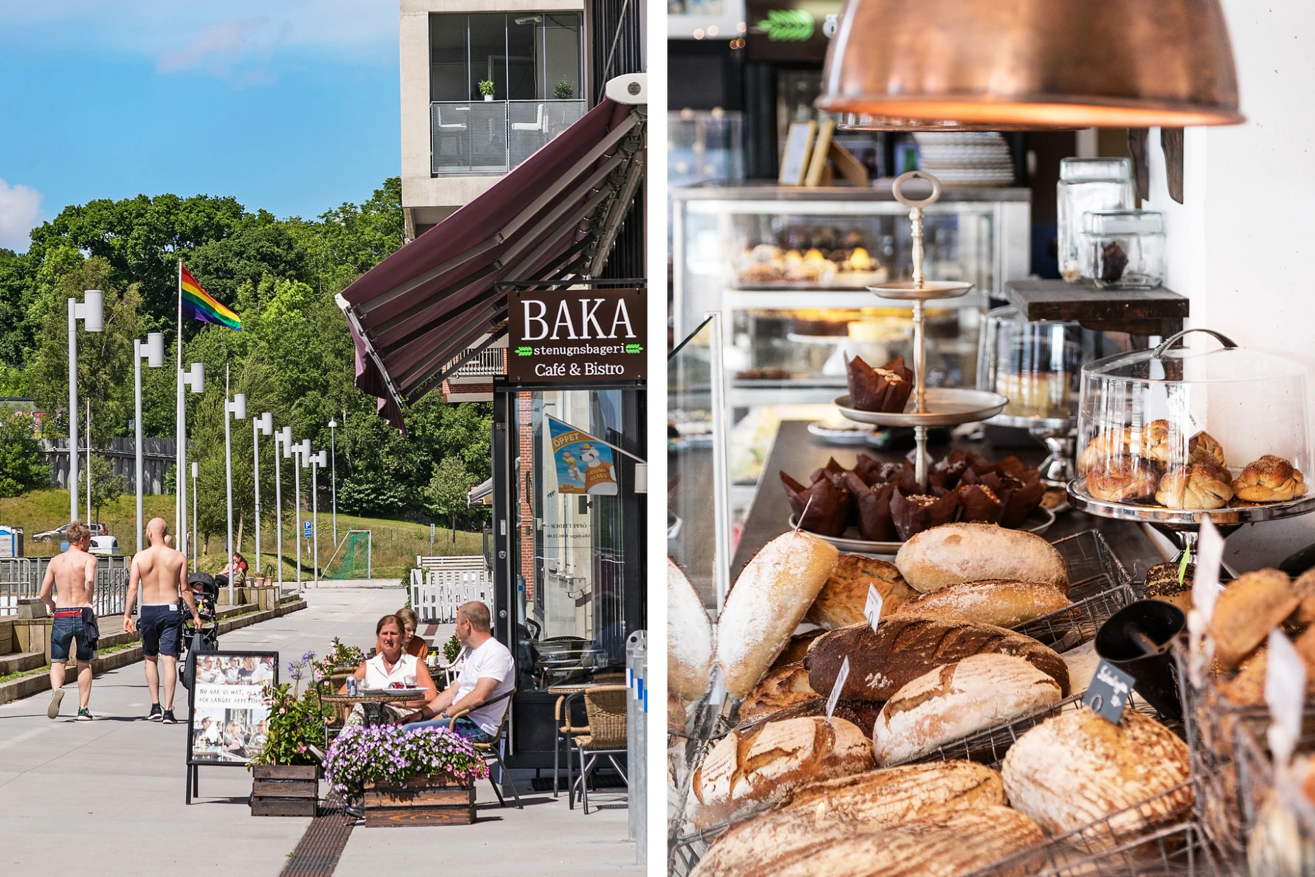 Mysiga caféer och restauranger på kajen