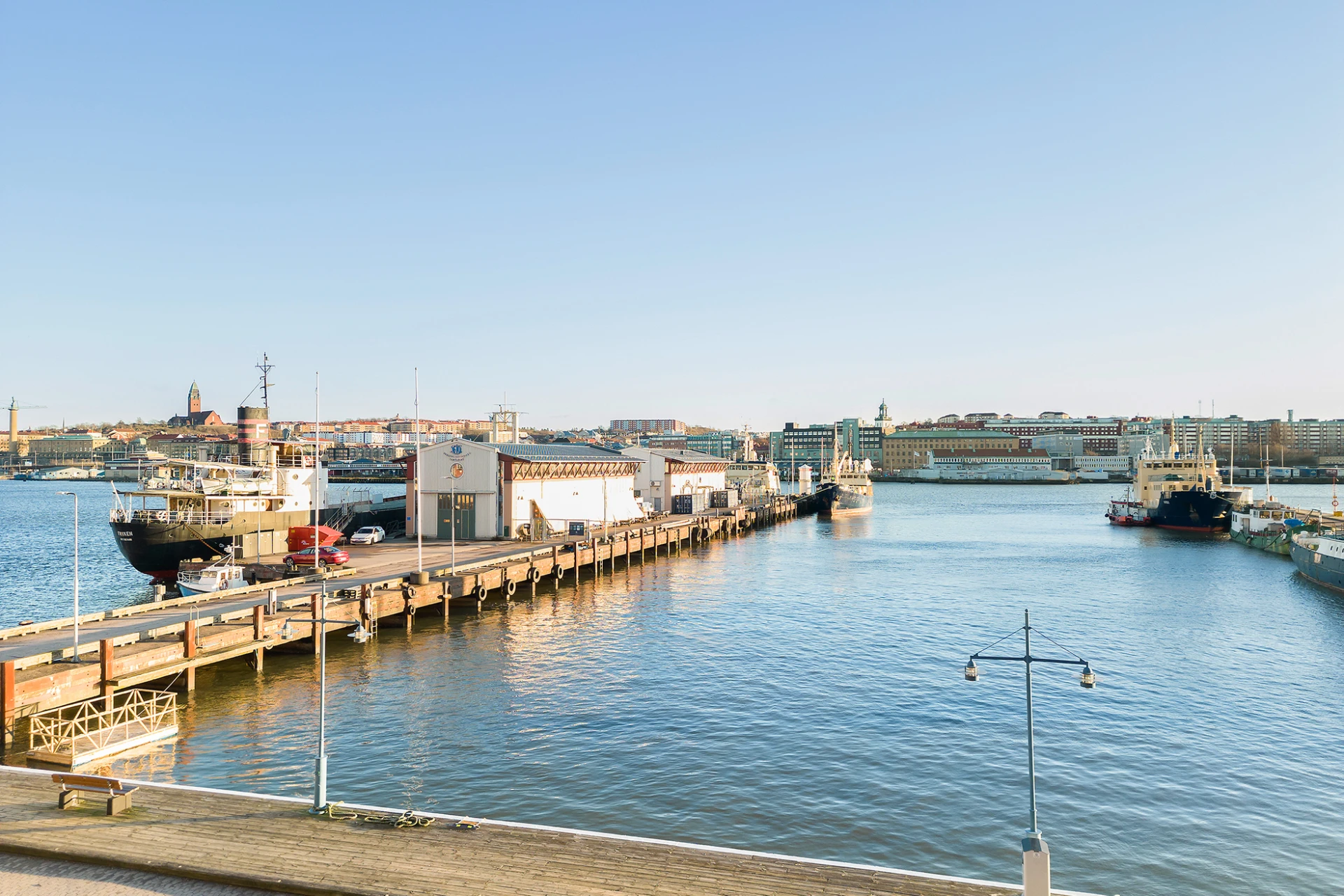 Pir 4 där Ostindiefararen Götheborg står till vardags