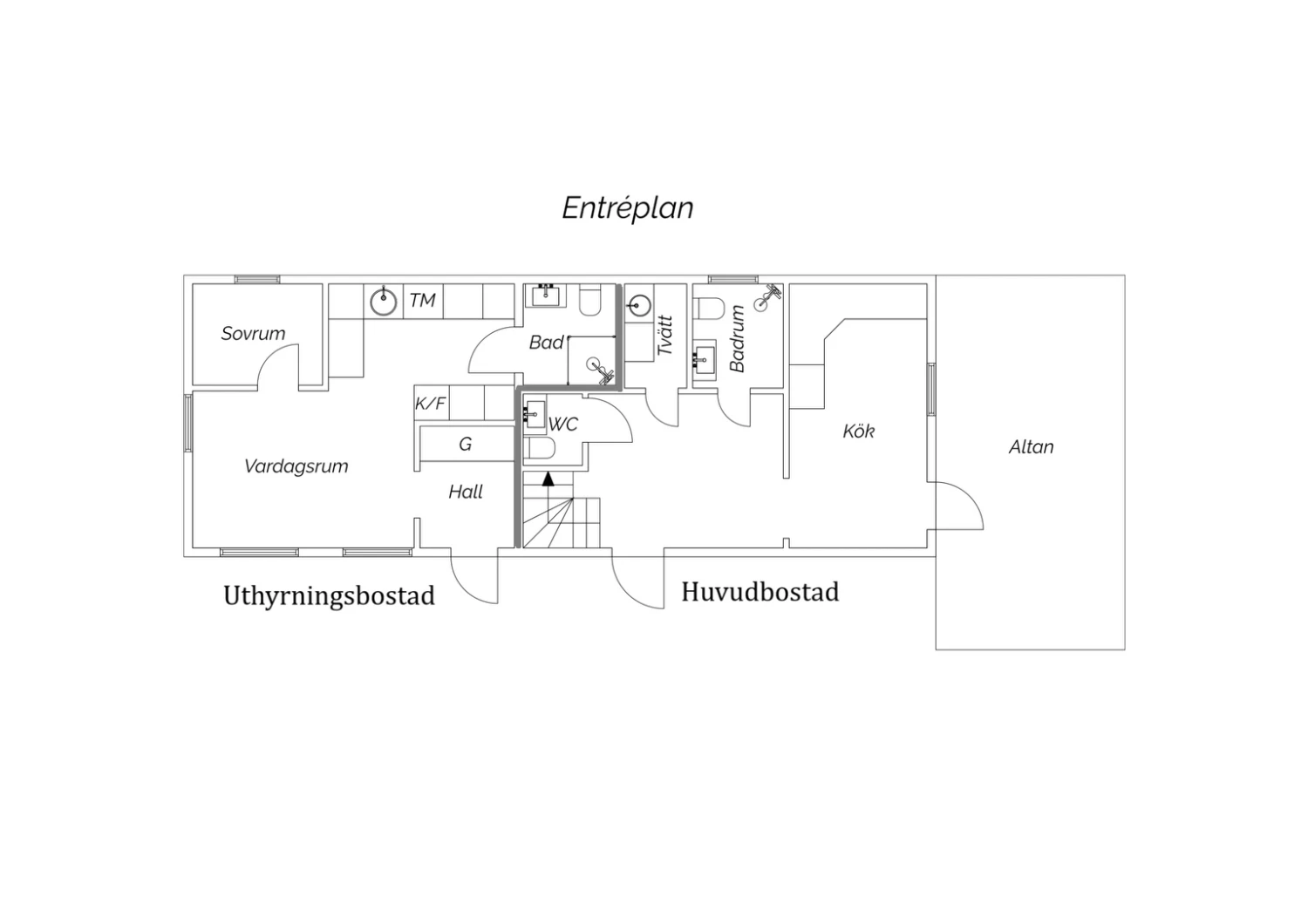 Entréplan uthyrning & huvudbostad